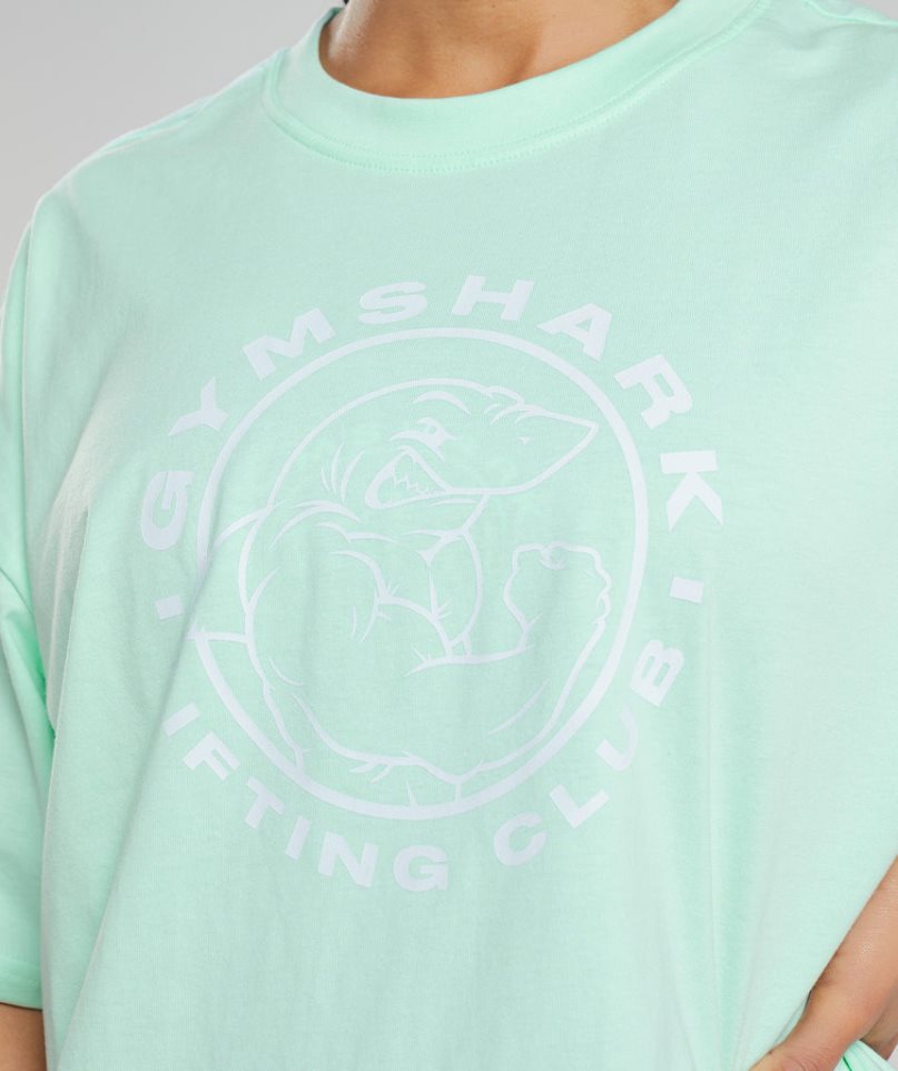 Women's Gymshark Legacy Oversized T-Shirts Light Green | CA D7A063